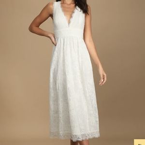 White Lace Midi Dress